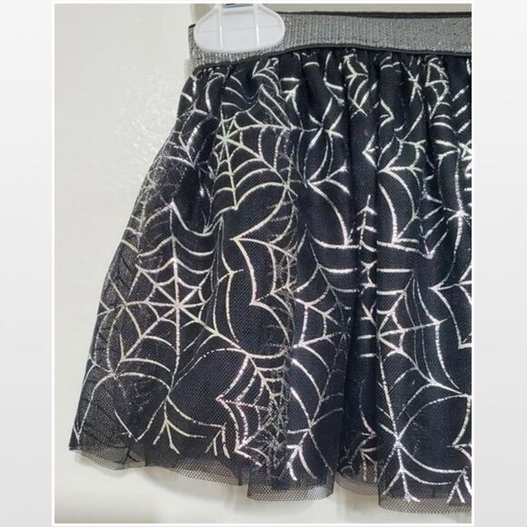 New Black Halloween Skirt With Spider Webs Ruffle Tulle - Picture 3 of 16